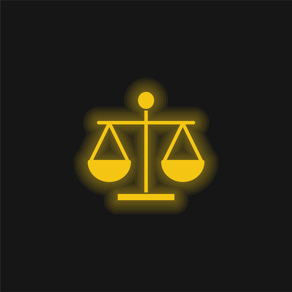 Желтый светящийся неоновый значок