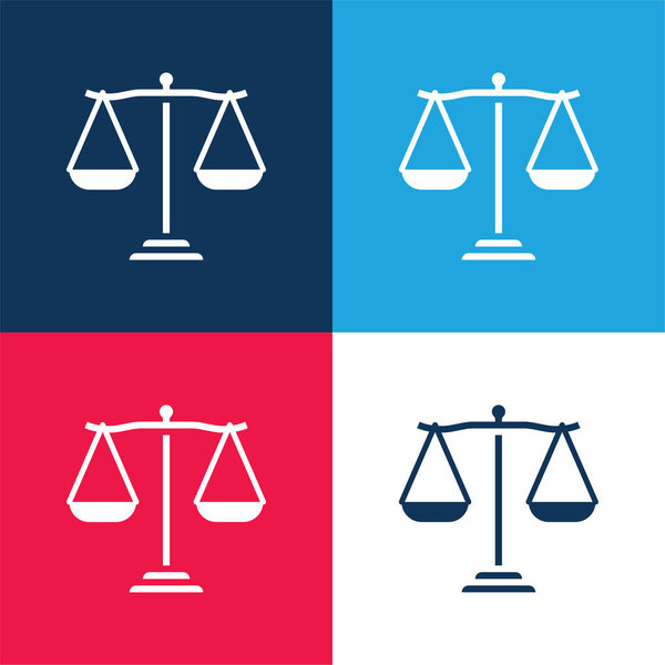 Баланс синий и красный четыре цвета минимальный набор значков