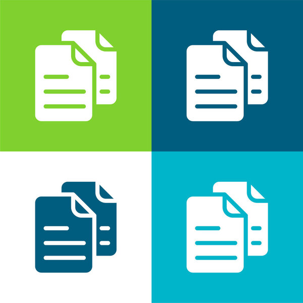 Плоский четырехцветный минимальный набор иконок