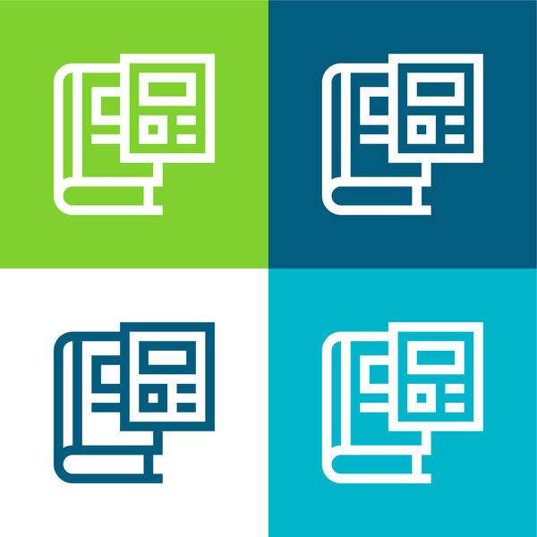 Книга Плоский четырехцветный минимальный набор значков