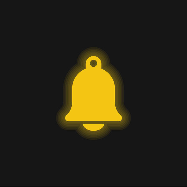 Big Church Bell yellow glowing neon icon