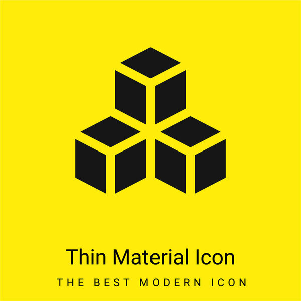 3d minimal bright yellow material icon