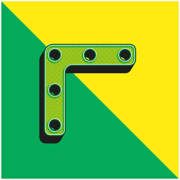 Зеленый и желтый современный трехмерный векторный логотип