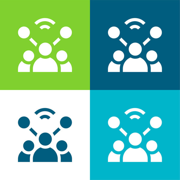 Учетная запись Четыре цвета минимальный набор значков