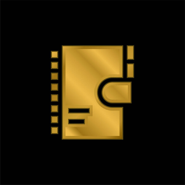 Повестка дня позолоченная металлическая икона или вектор логотипа