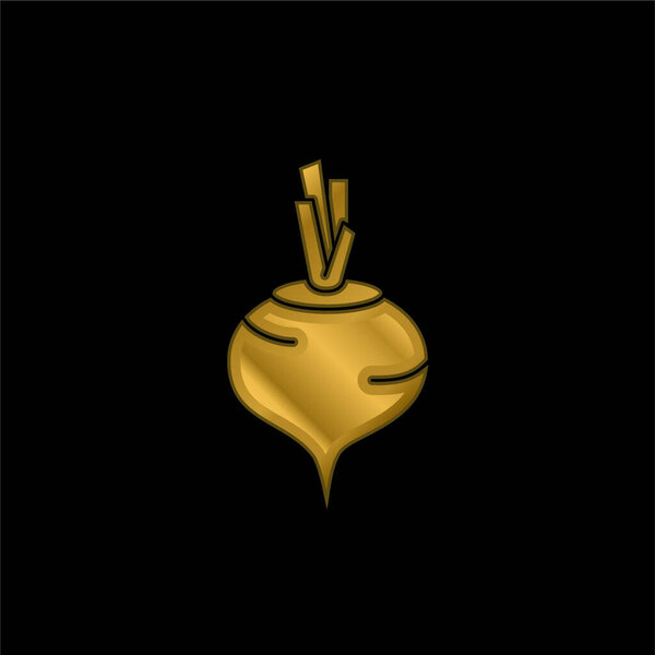 Beetroot gold plated metalic icon or logo vector