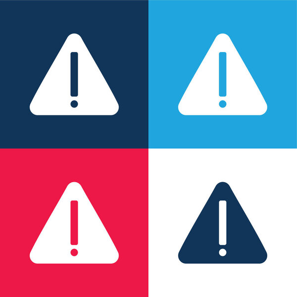 Attention blue and red four color minimal icon set
