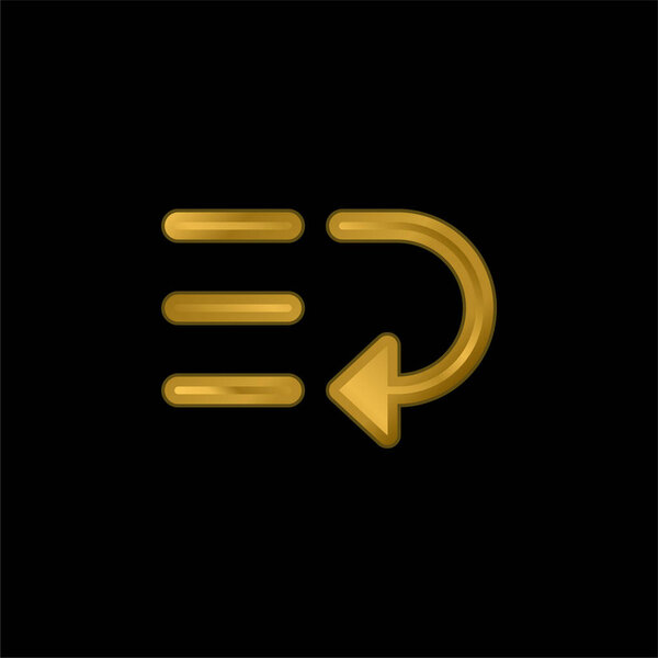 Bottom gold plated metalic icon or logo vector