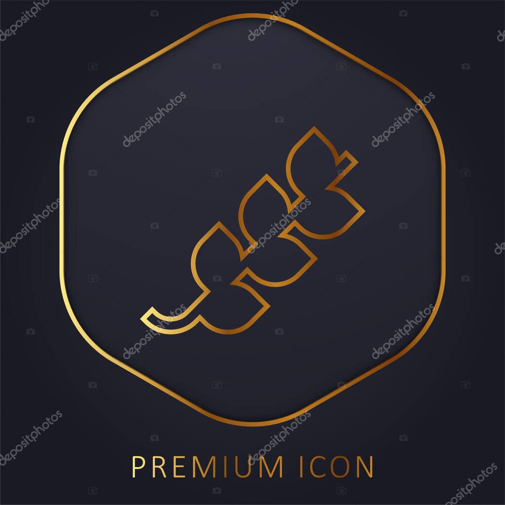 Branch golden line premium logo or icon