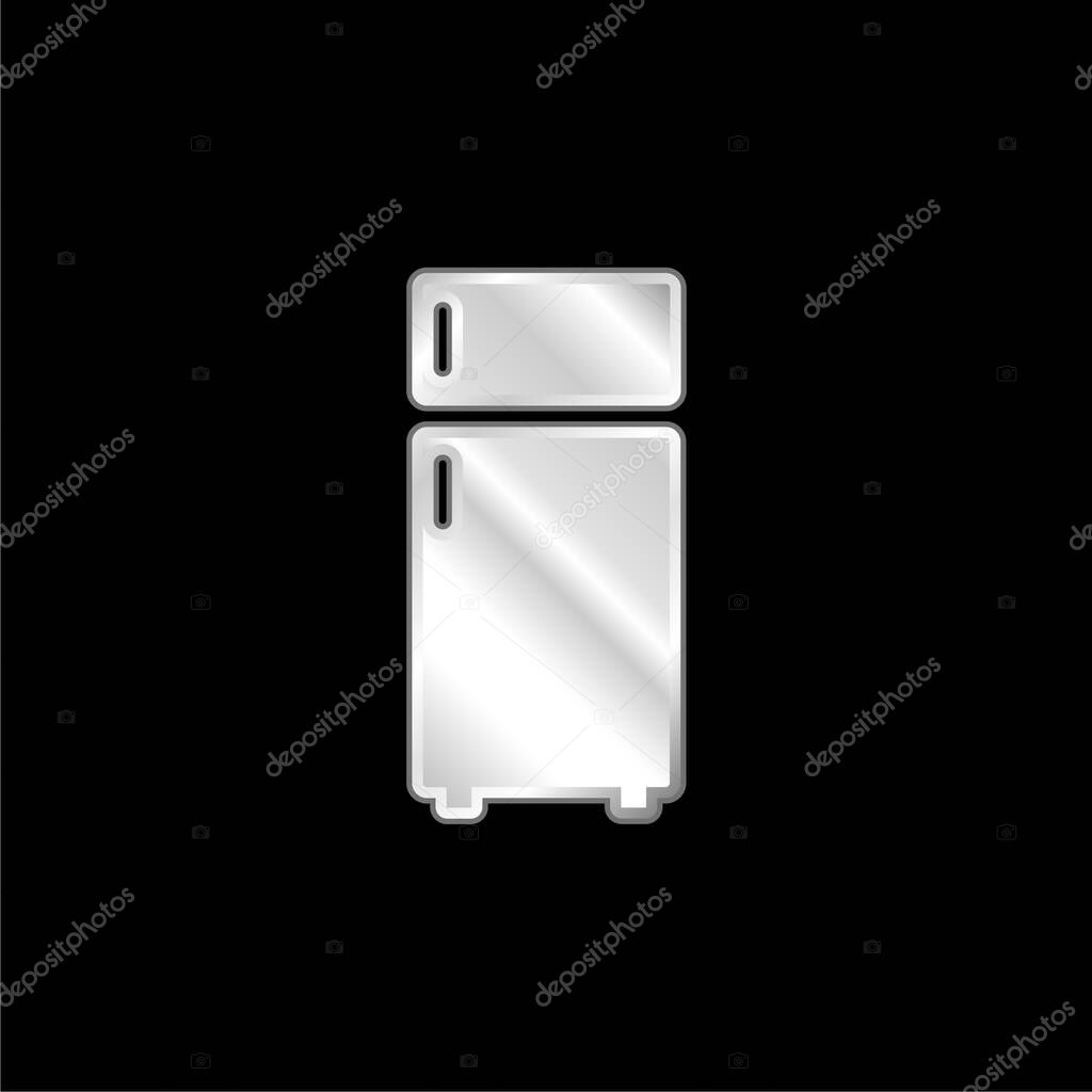 Big Fridge silver plated metallic icon