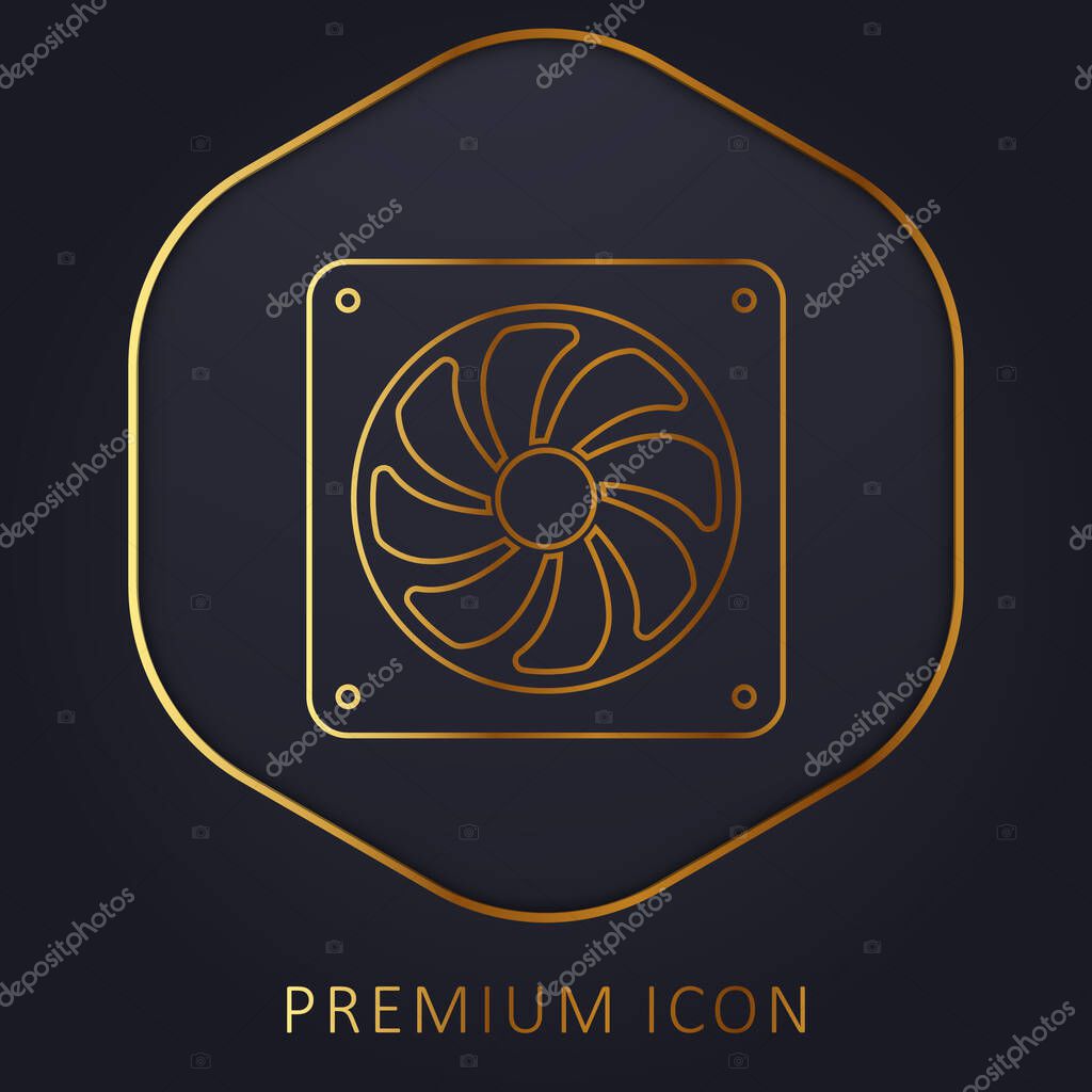 Big Electric Fan golden line premium logo or icon
