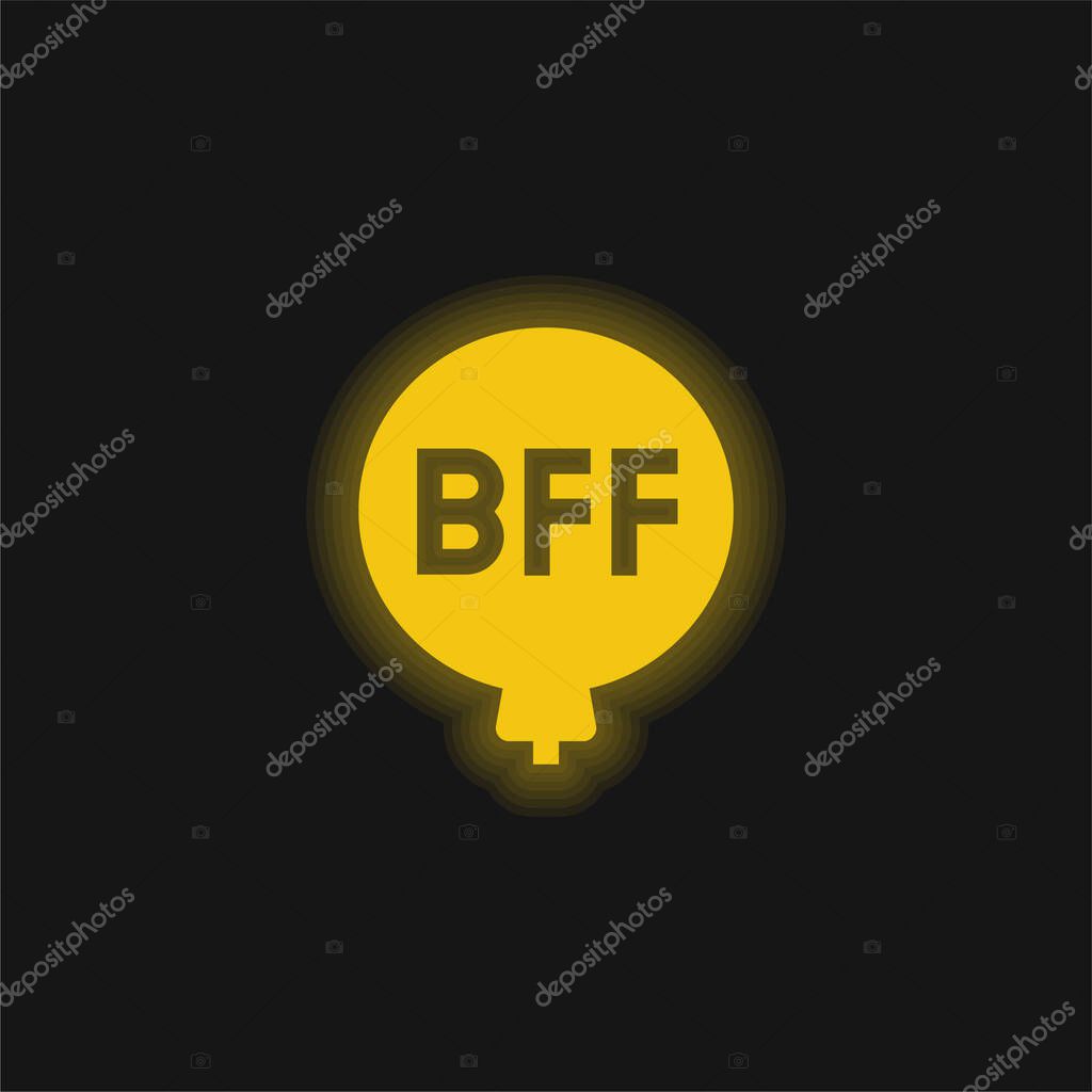 Balloon yellow glowing neon icon