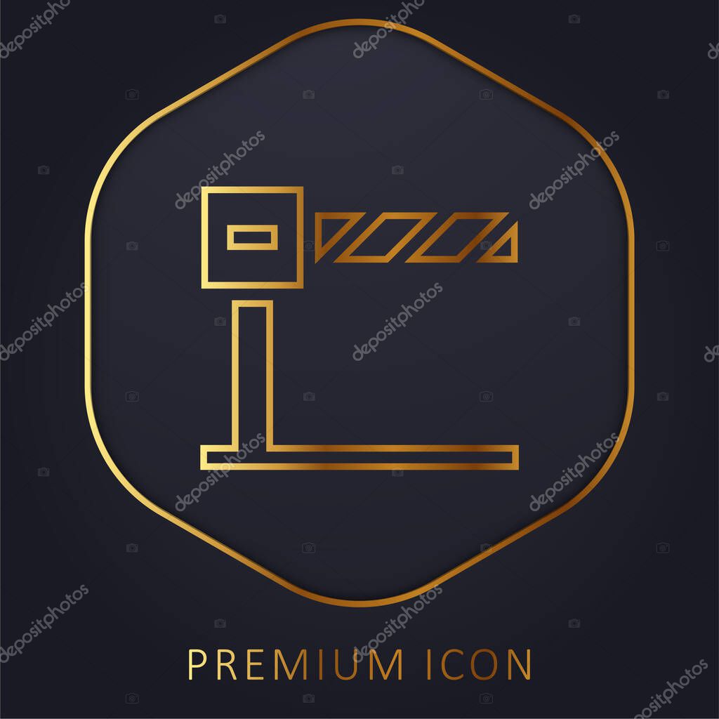 Barrier golden line premium logo or icon