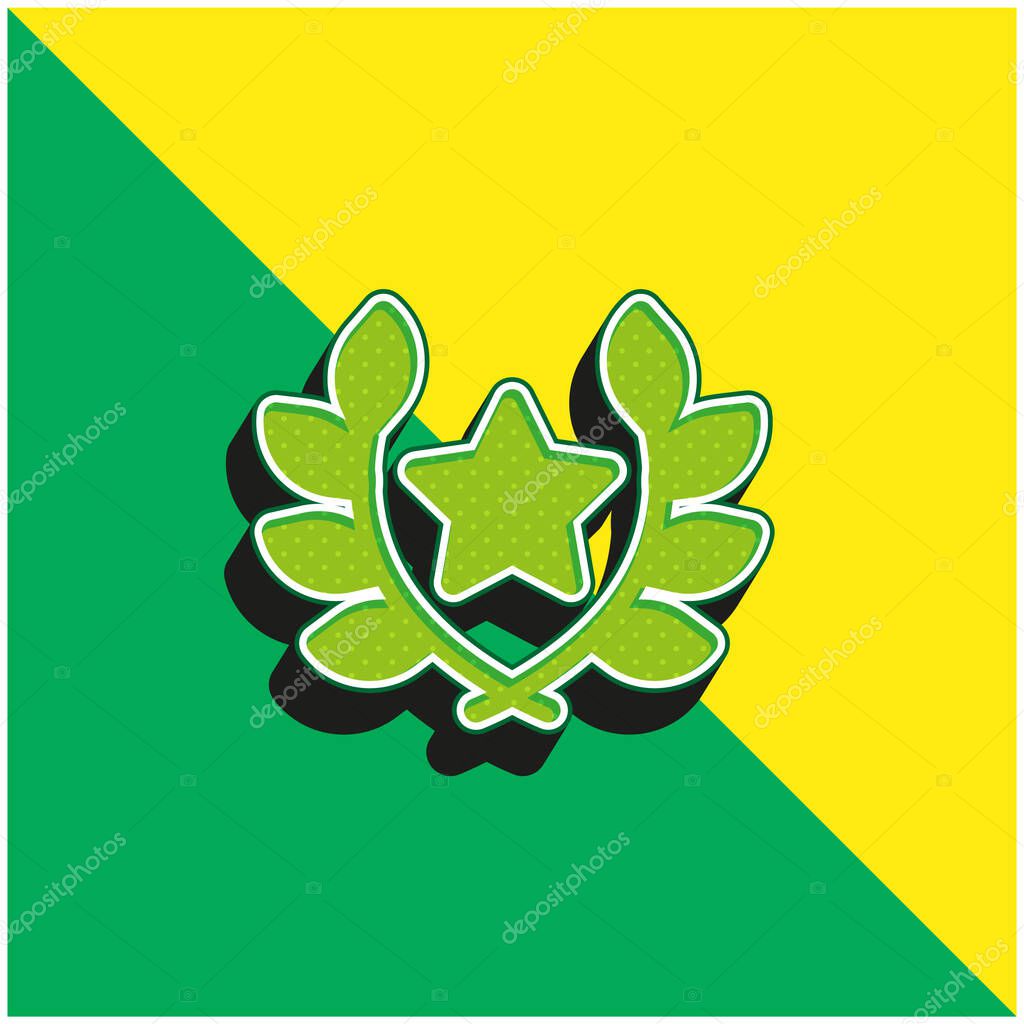 Award Green and yellow modern 3d vector icon logo