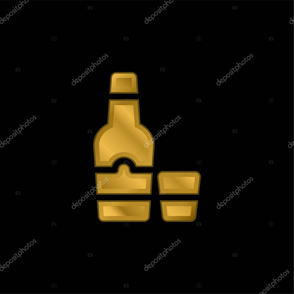 Arak gold plated metalic icon or logo vector