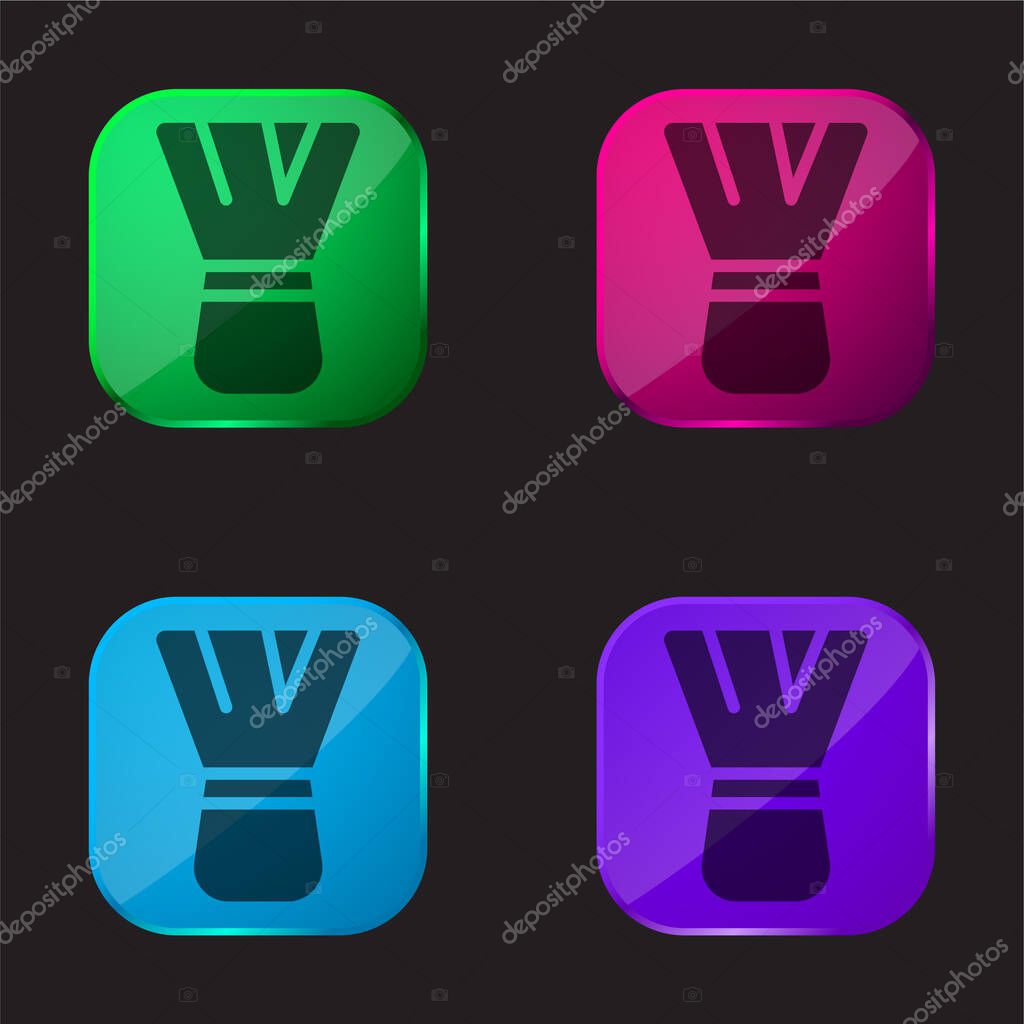 Beauty four color glass button icon