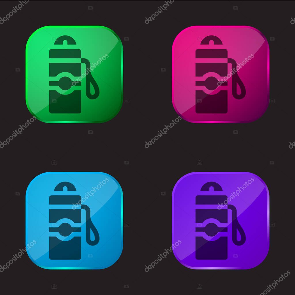 Bottle four color glass button icon