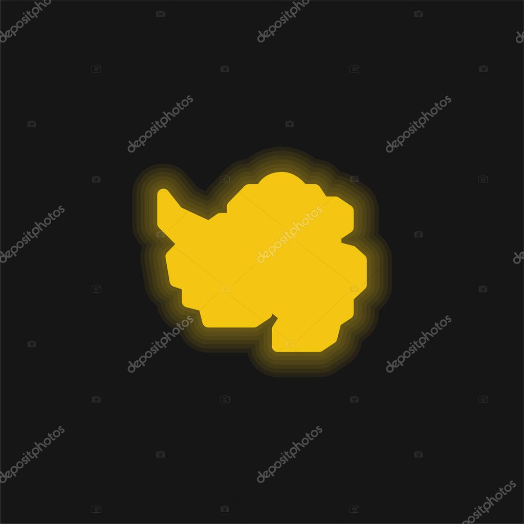 Antarctic yellow glowing neon icon