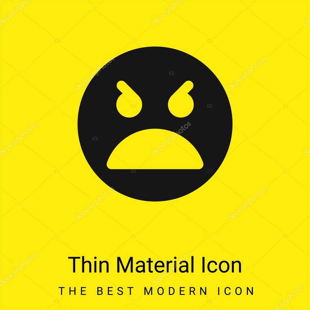 Angry Face minimal bright yellow material icon
