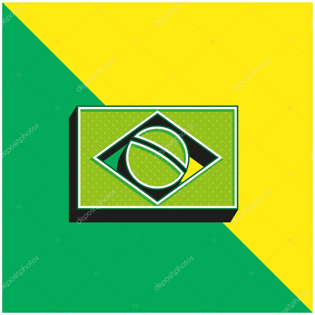 Brazil Flag minimal bright yellow material icon