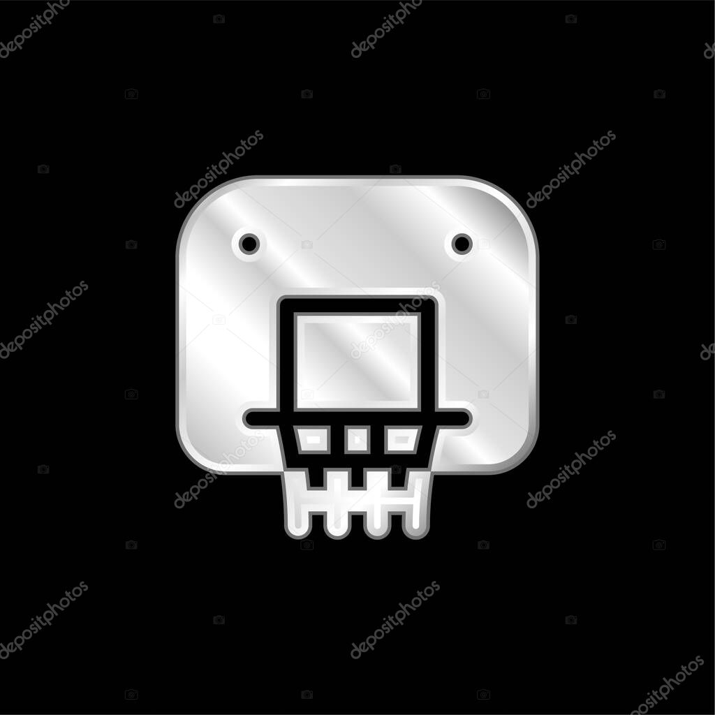 Backboard silver plated metallic icon
