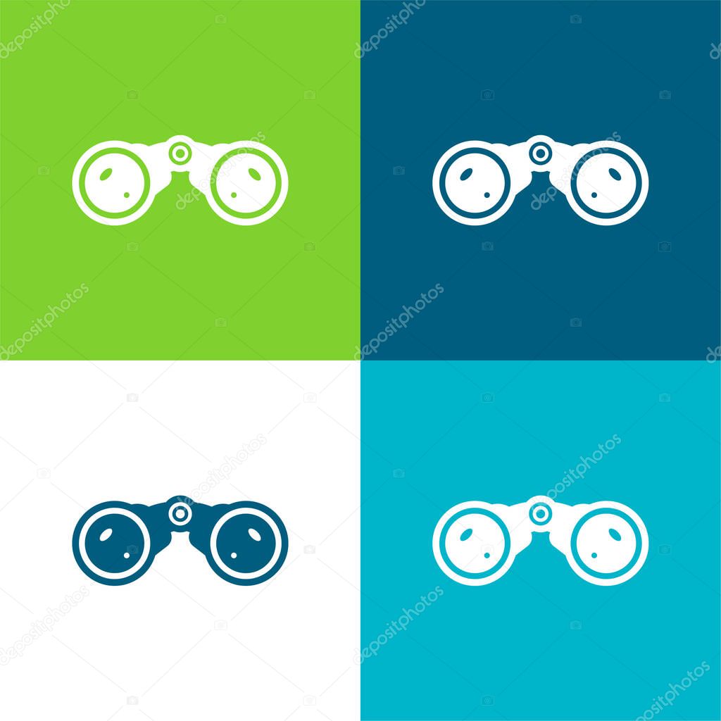 Binocular Flat four color minimal icon set