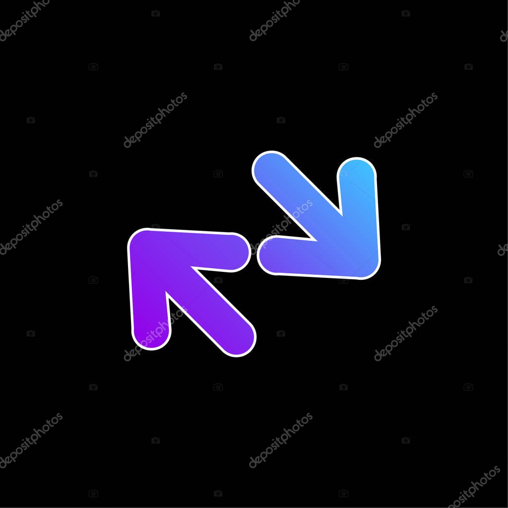 Arrows Couple Of Diagonal Opposite blue gradient vector icon