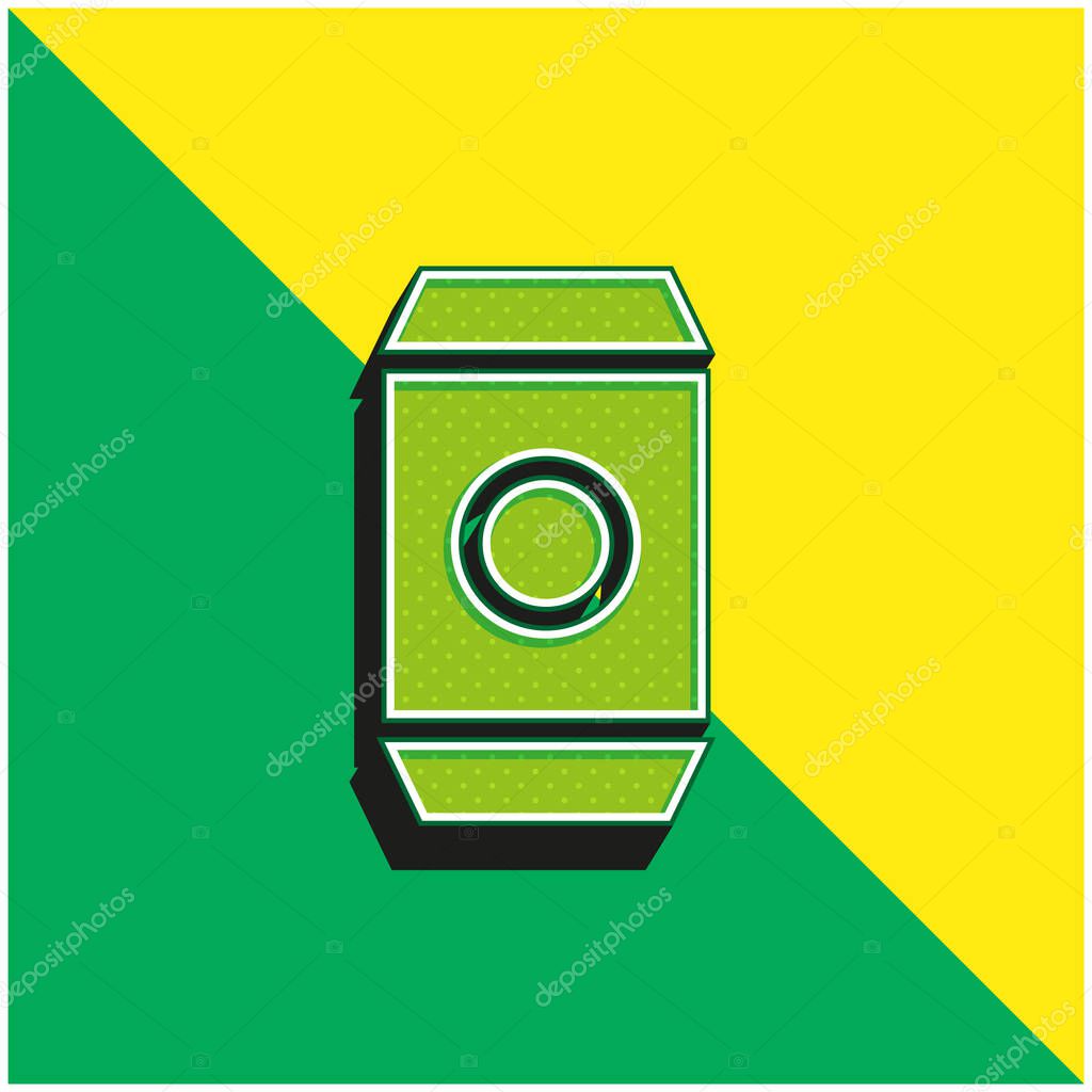 Beverage Green and yellow modern 3d vector icon logo