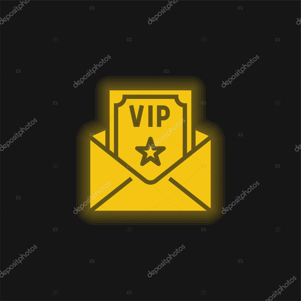 Birthday And Party yellow glowing neon icon