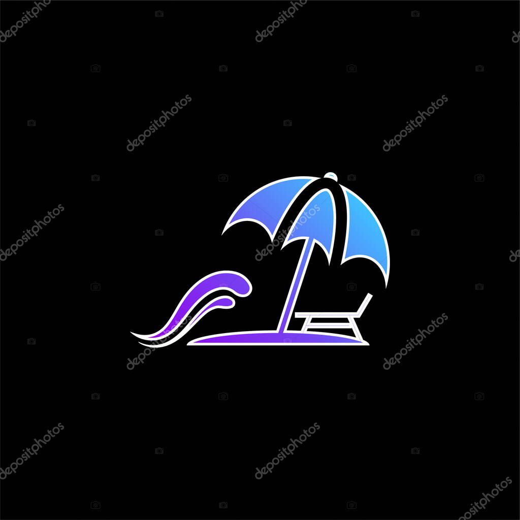 Beach blue gradient vector icon