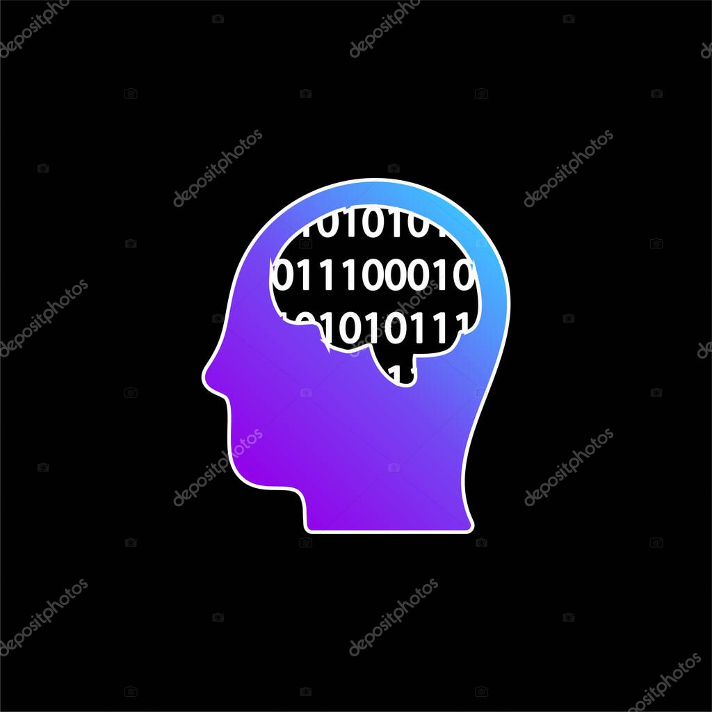 Binary Thinking blue gradient vector icon