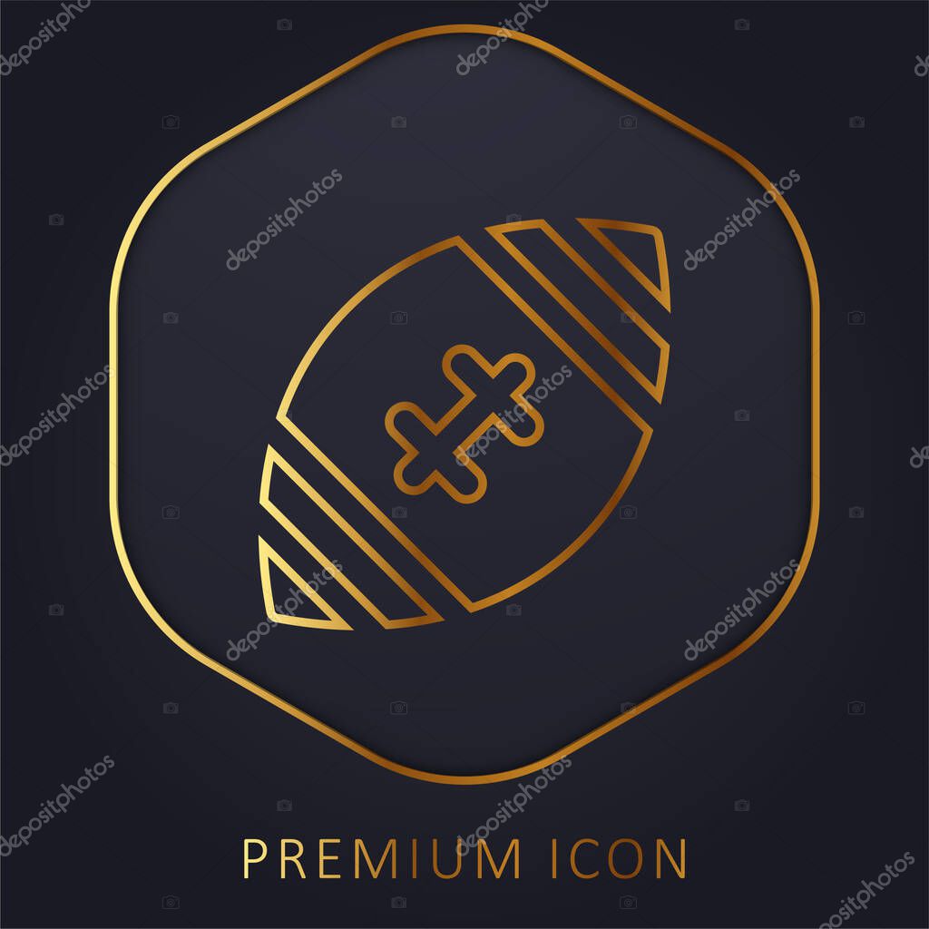 American Football golden line premium logo or icon