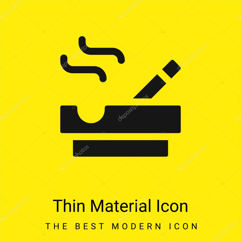 Ashtray minimal bright yellow material icon