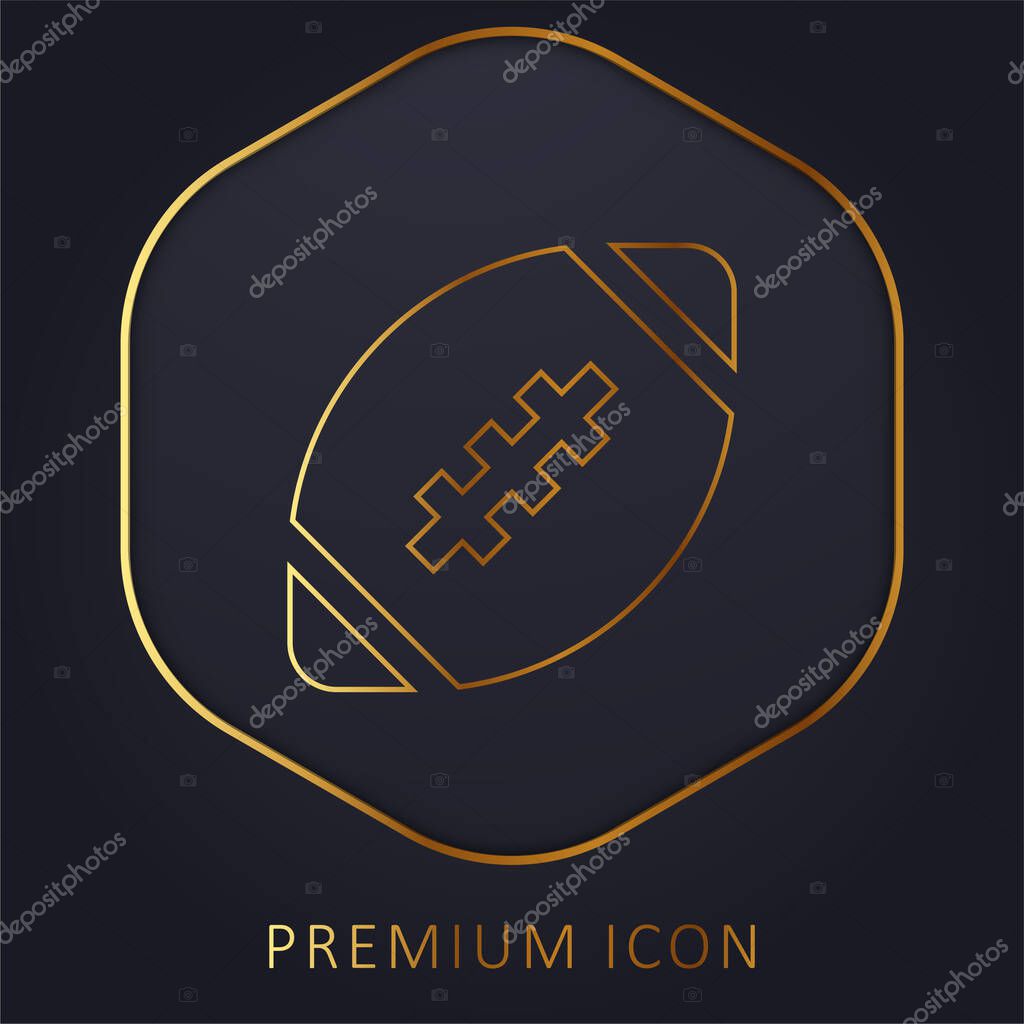 American Football golden line premium logo or icon