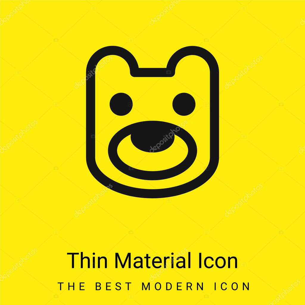 Bear Head minimal bright yellow material icon