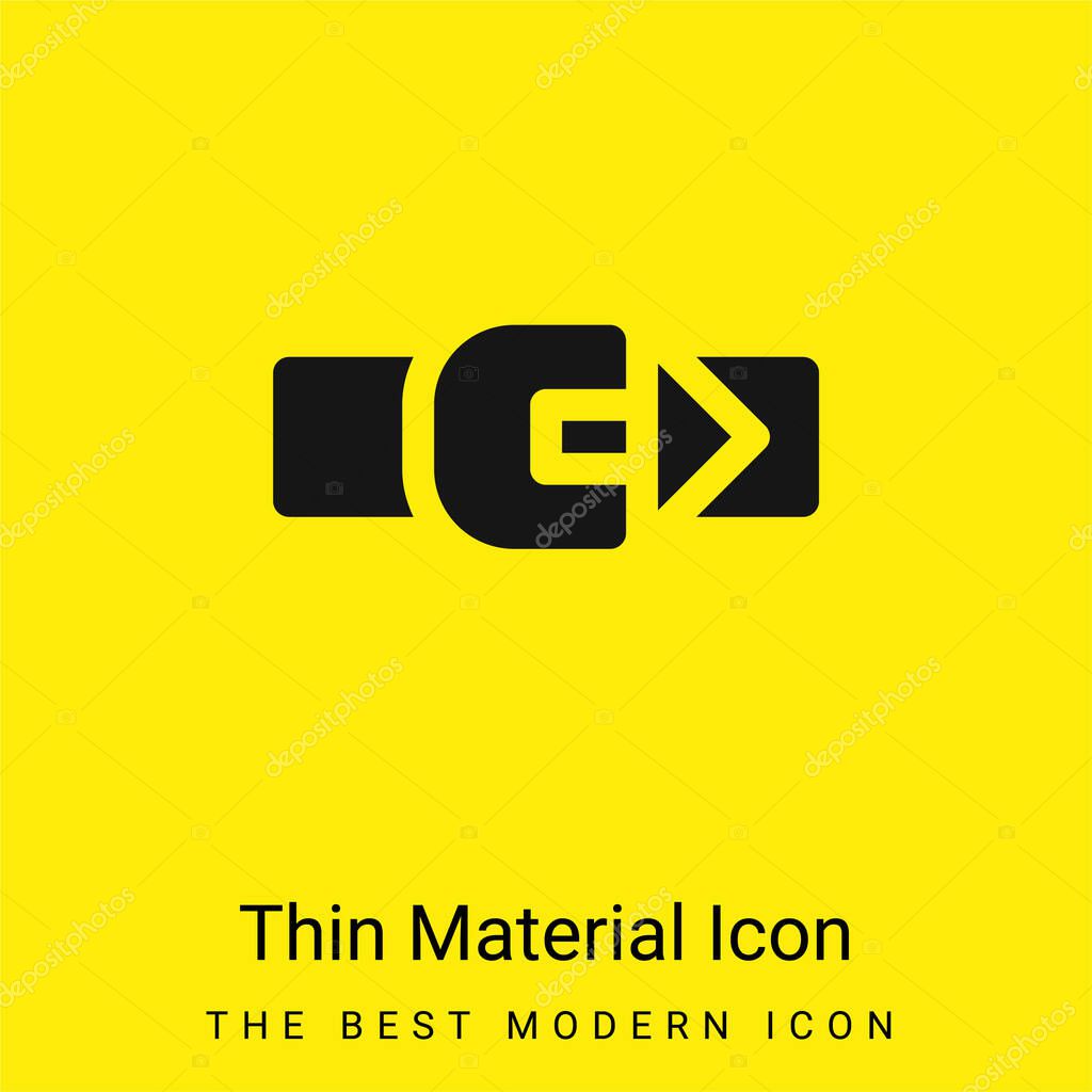 Belt minimal bright yellow material icon