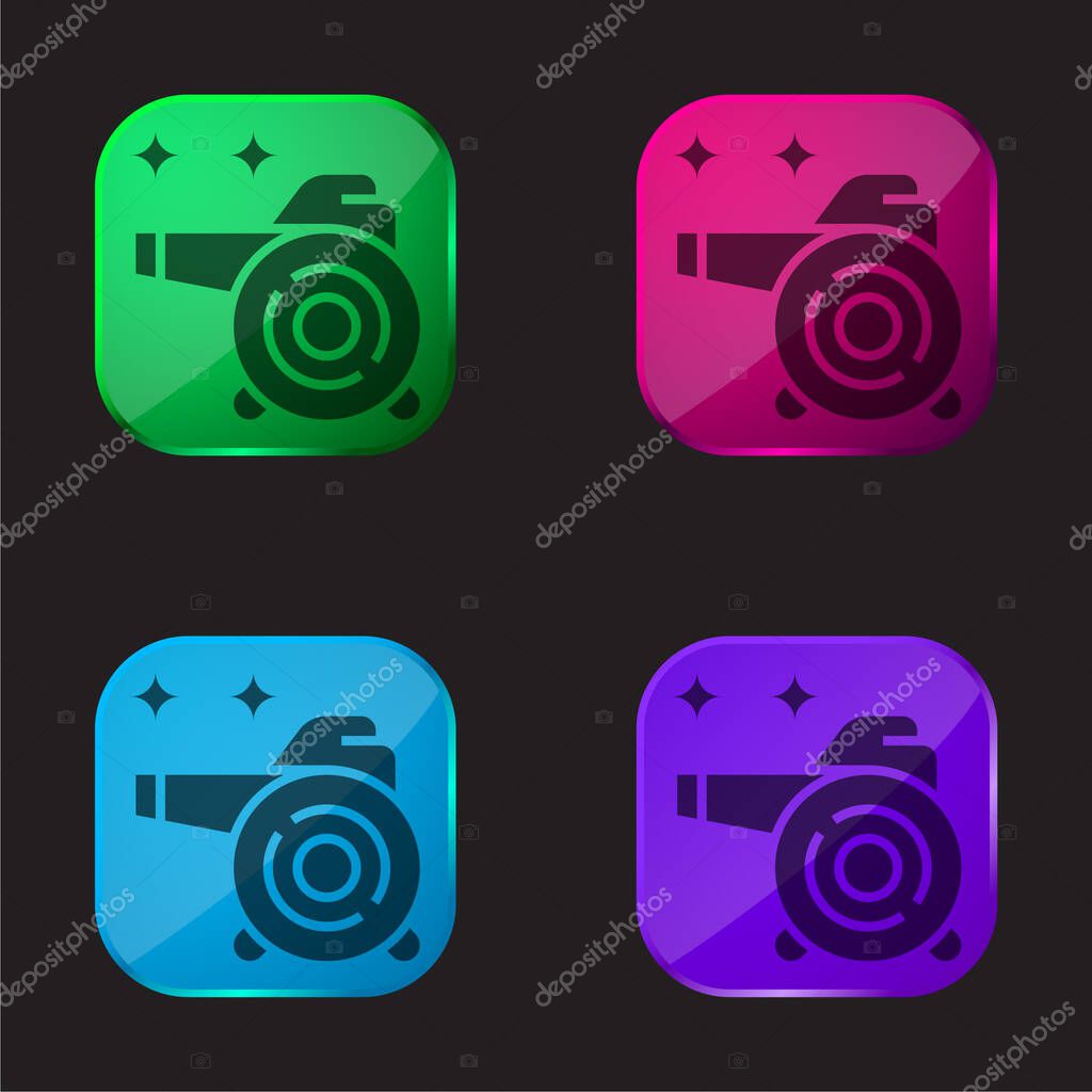Air Blower four color glass button icon