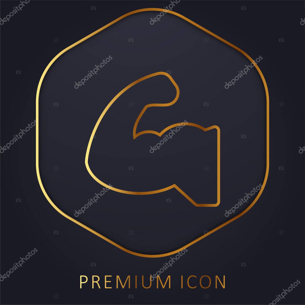 Biceps golden line premium logo or icon