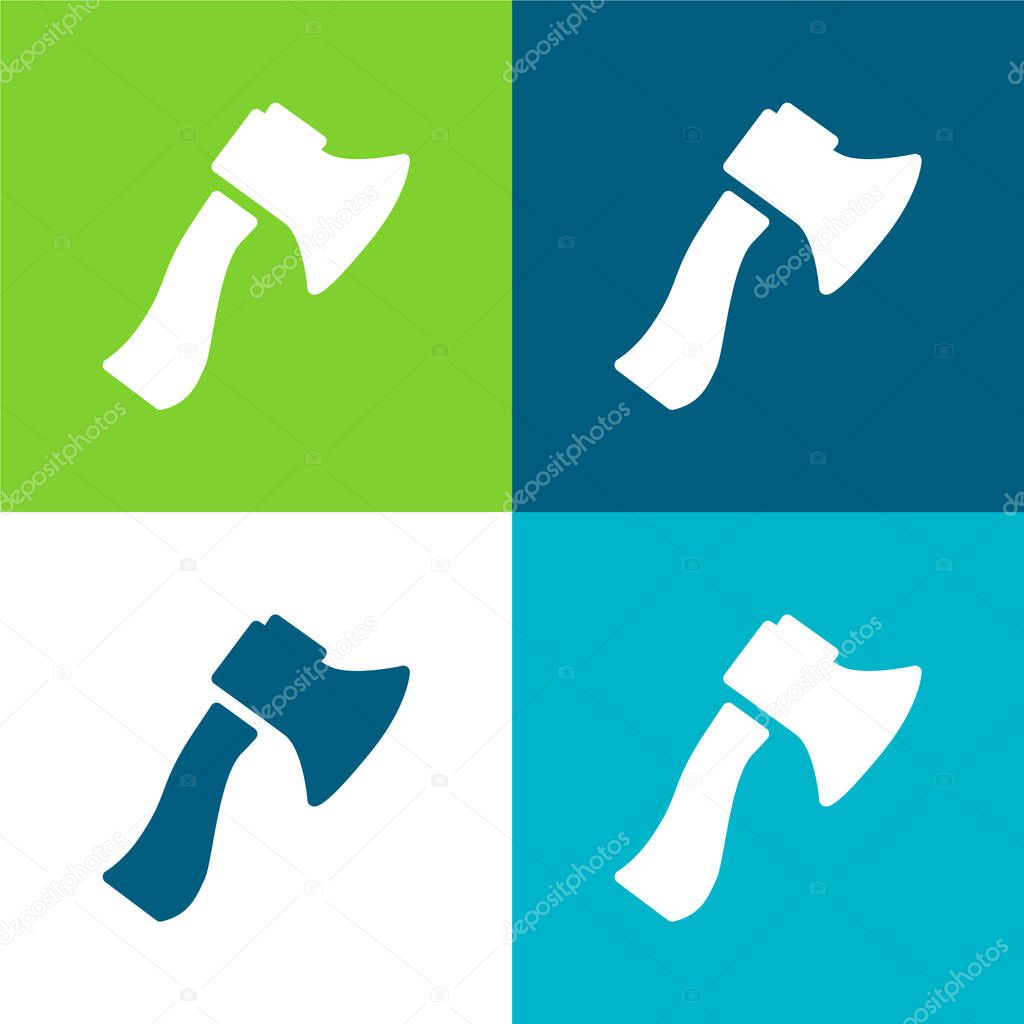 Axe Flat four color minimal icon set