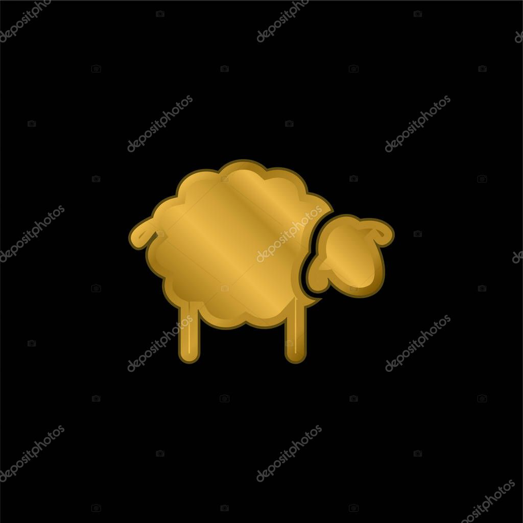 Black Sheep gold plated metalic icon or logo vector