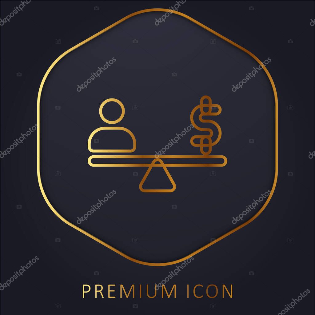 Balance golden line premium logo or icon
