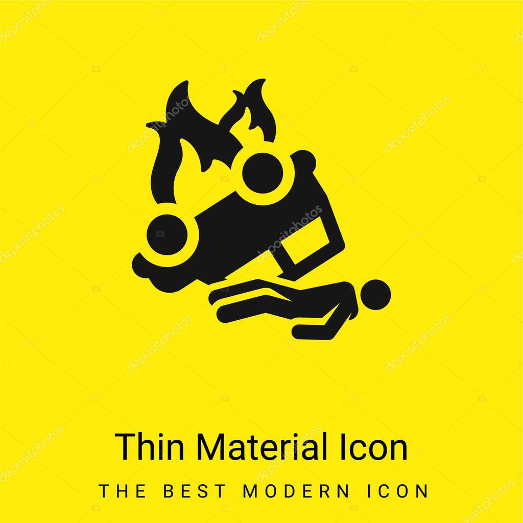 Accident minimal bright yellow material icon