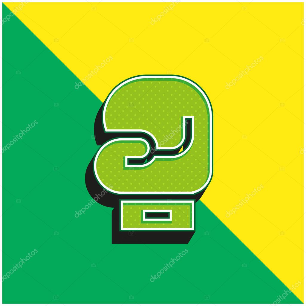 Boxing Gloves Green and yellow modern 3d vector icon logo