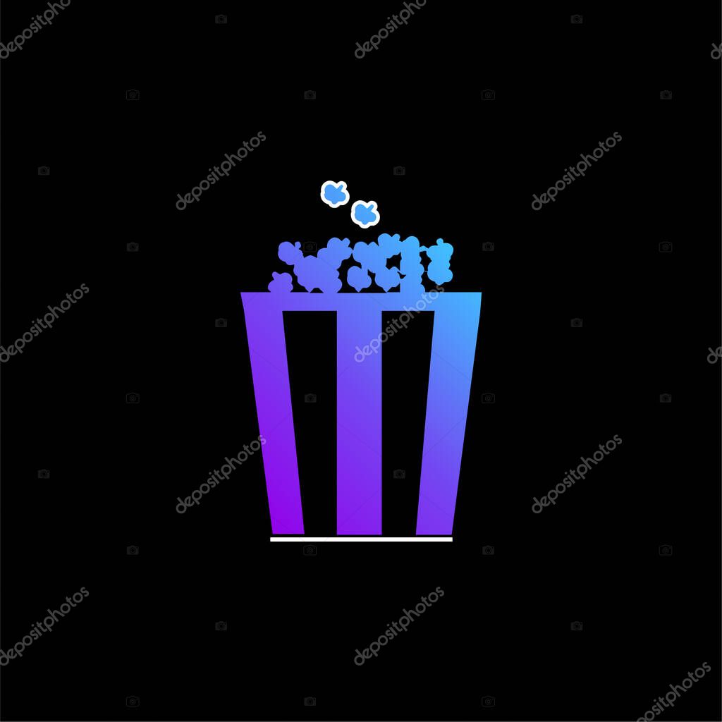 Box Of Popcorn blue gradient vector icon