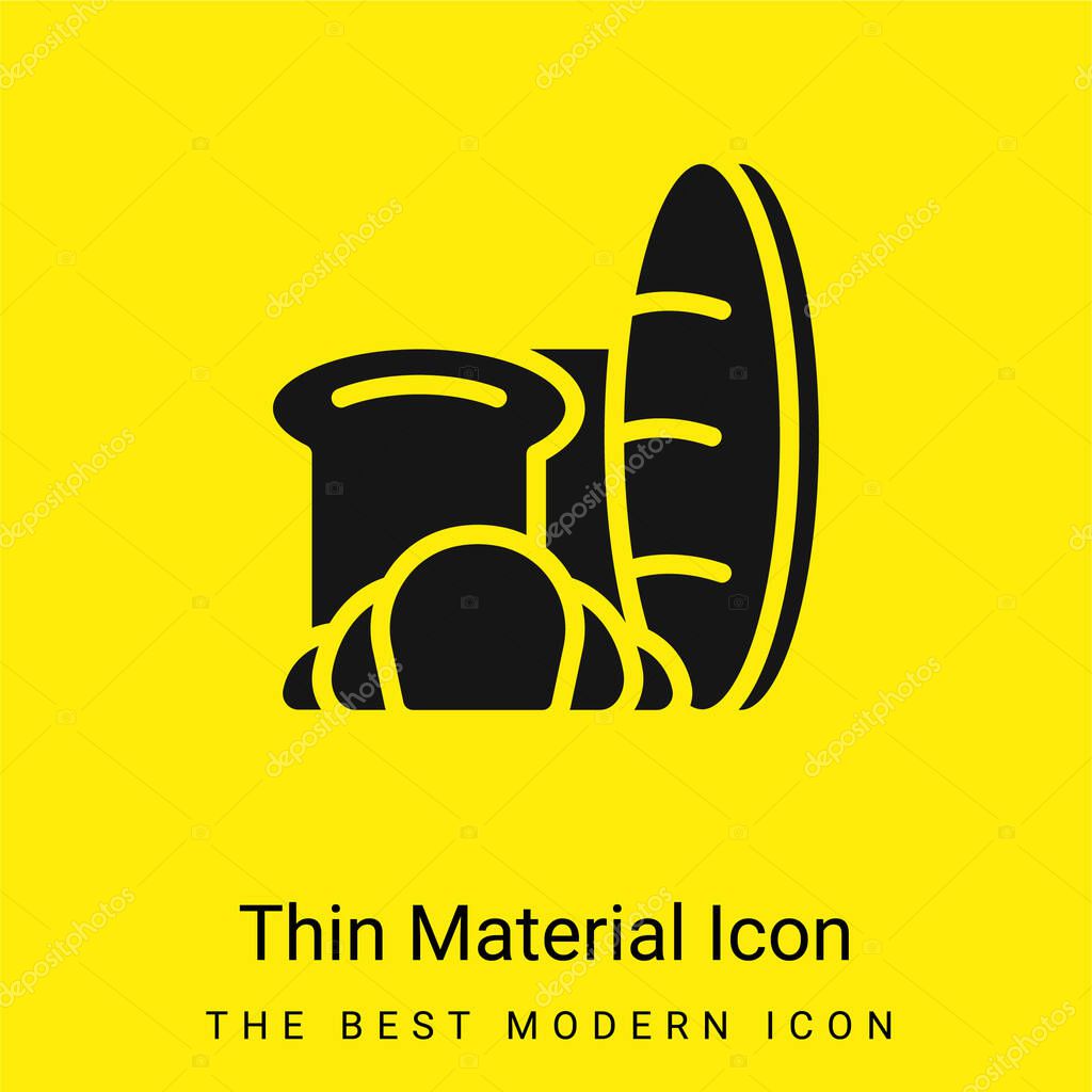 Bread minimal bright yellow material icon