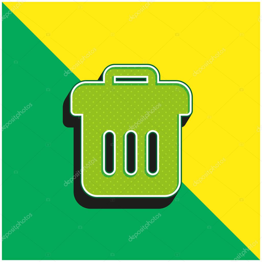 Bin Green and yellow modern 3d vector icon logo