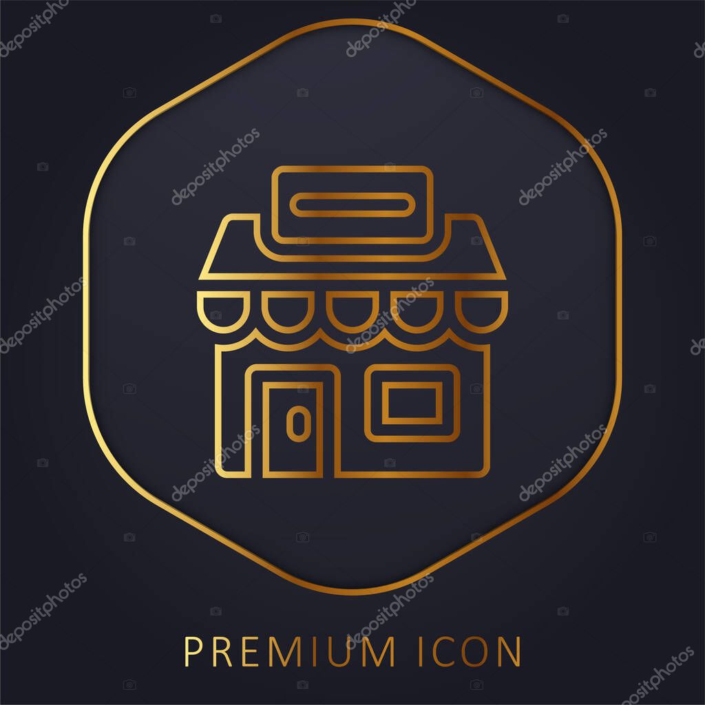 Agency golden line premium logo or icon