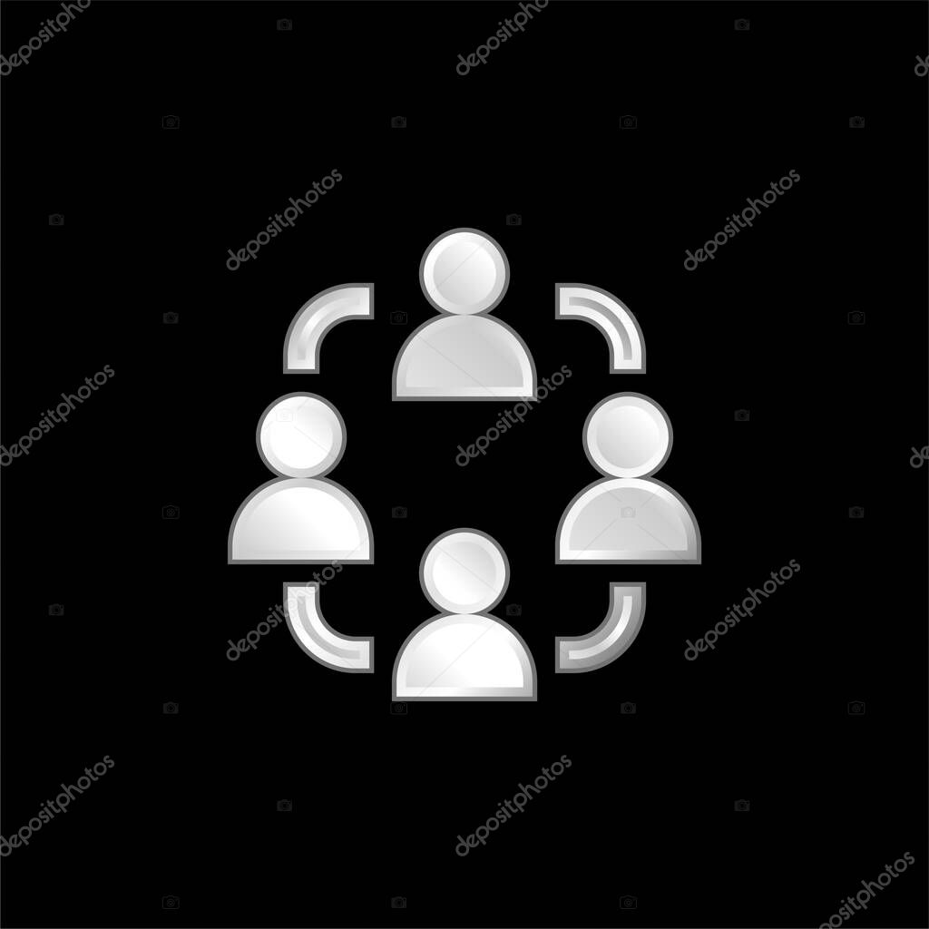 Affiliate Marketing silver plated metallic icon