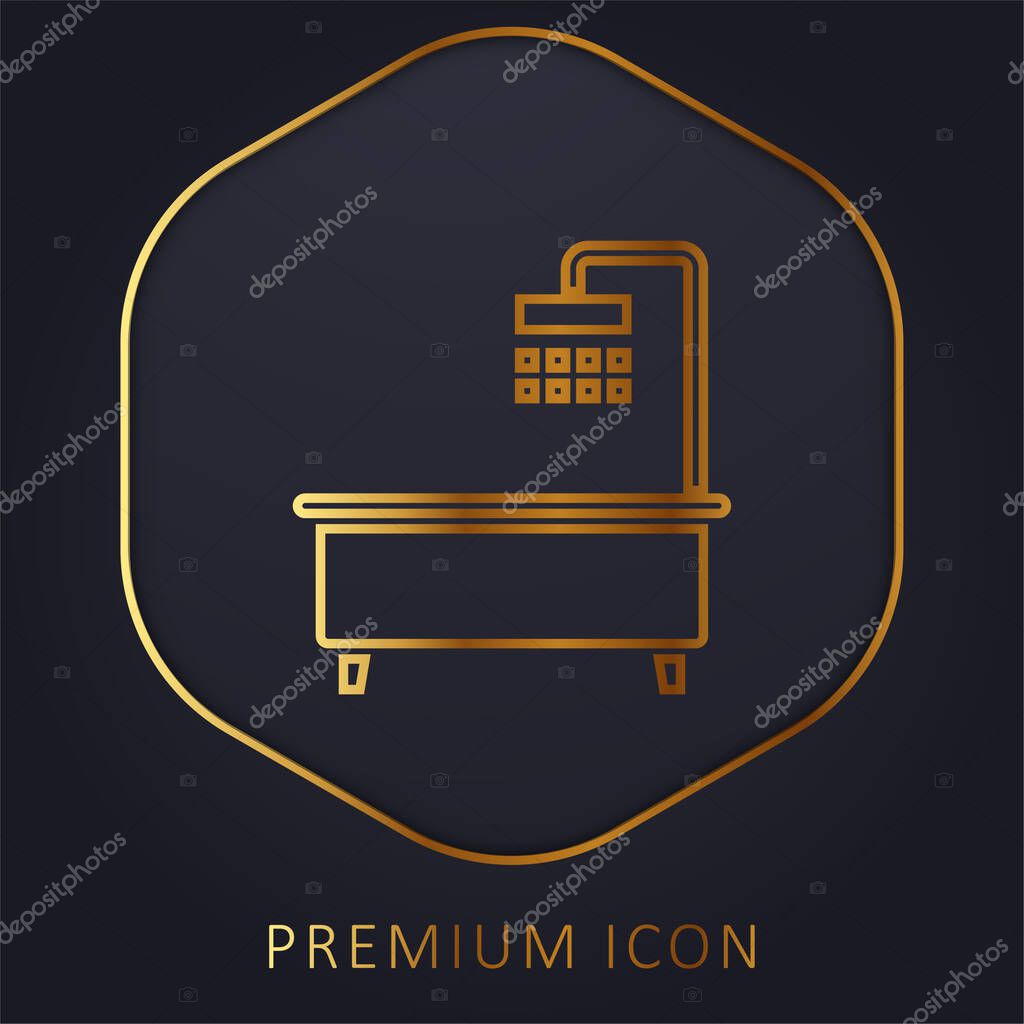 Bathtub golden line premium logo or icon