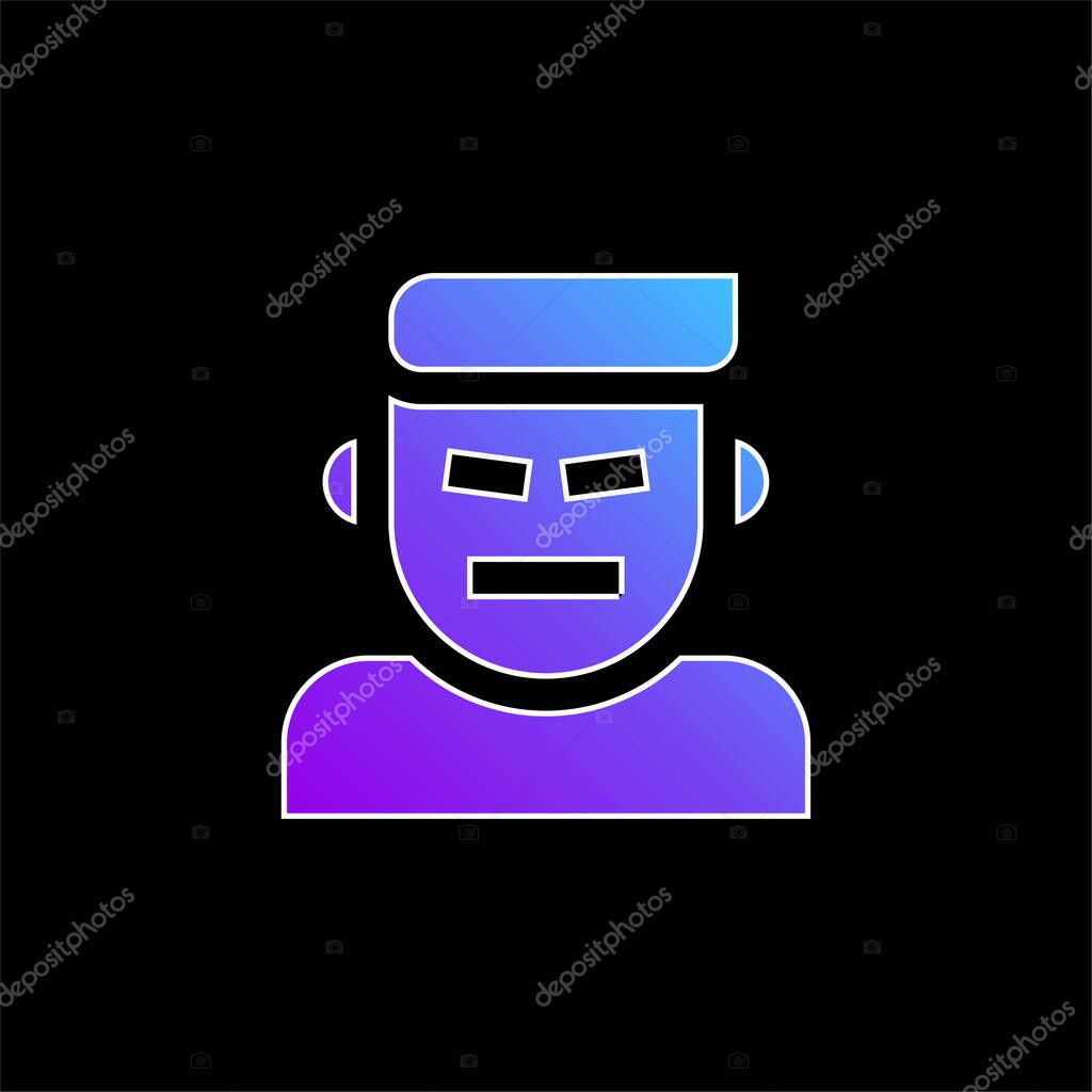 Anger blue gradient vector icon